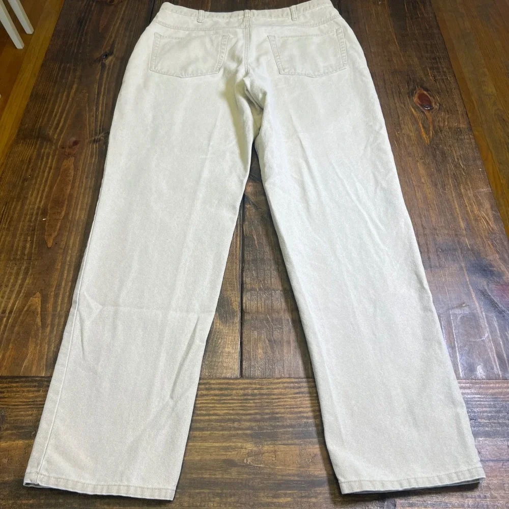 LL Bean Mens Khaki Cotton Canvas Work Pants‎ 36x34 Straight Leg Tan 0Y462